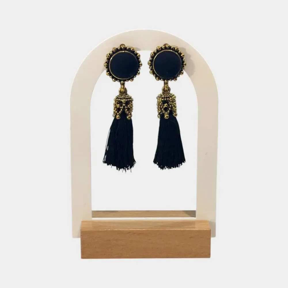 Vintage Women Velvet Black Earrings